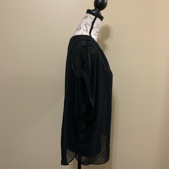Joseph A. Black Sheer Short Sleeve Medium Top - Picture 5 of 10